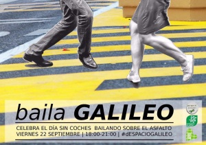 Cartel anunciador del acto Baila Galileo
